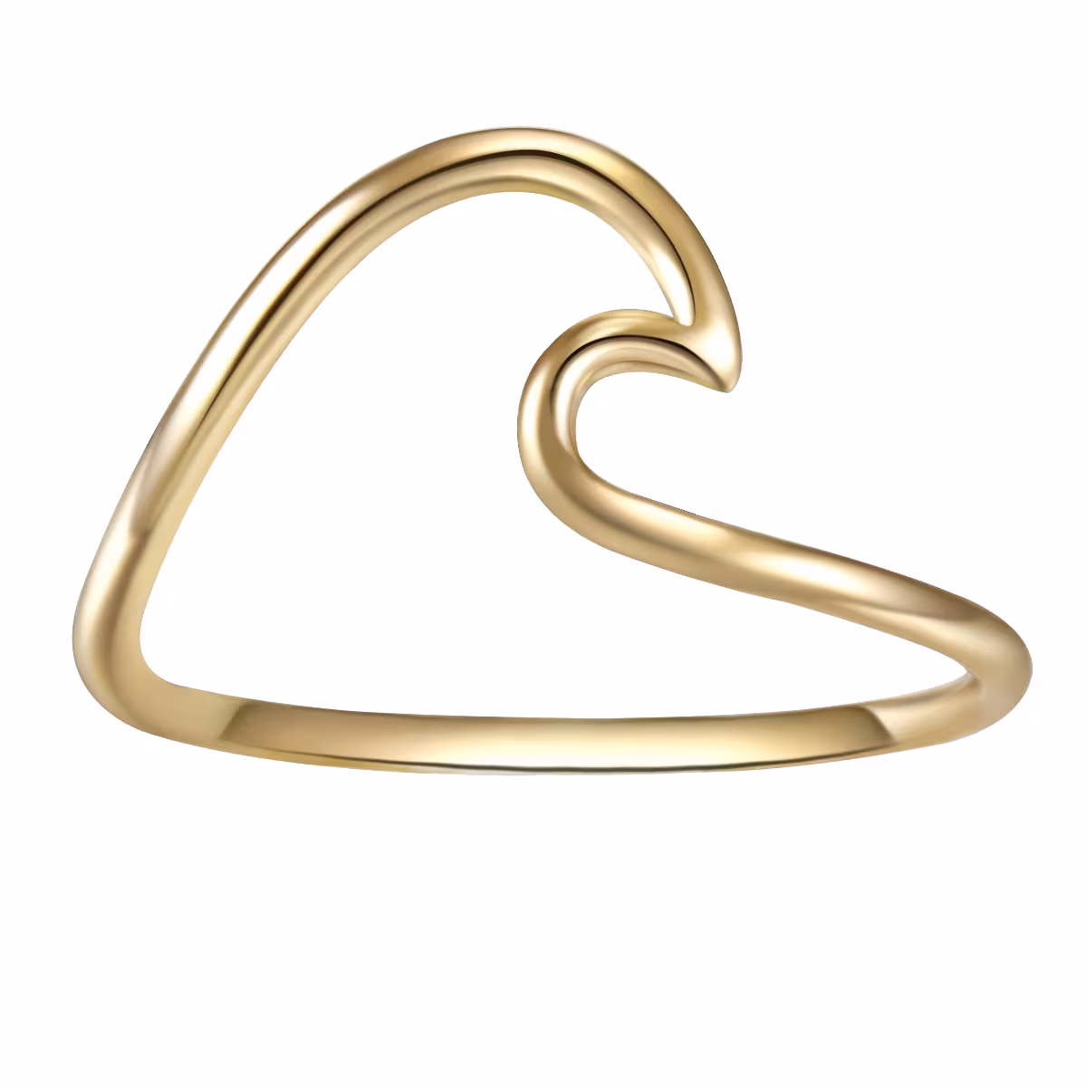 Ring Welle Sterling Silber in Gelbgold