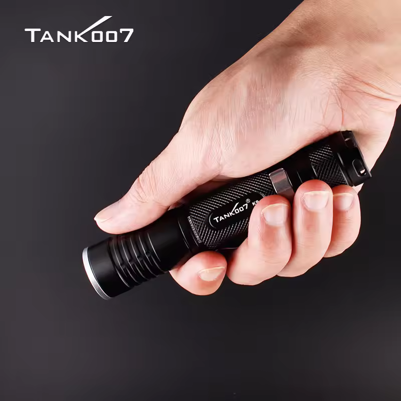 TANK007 K9 Outdoor Mini Flashlight 200M 800LM Straight Shape PortableFive-speed Light Mode Anti-slip High PowerTorch