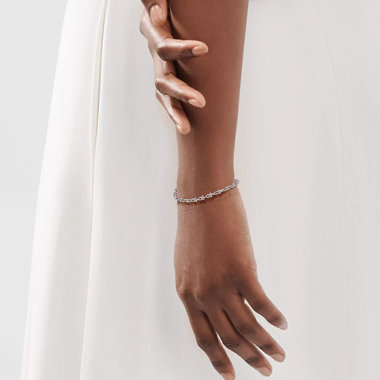 Tiffany HardWear Micro Link Bracelet, White Gold & Gold & Rose Gold