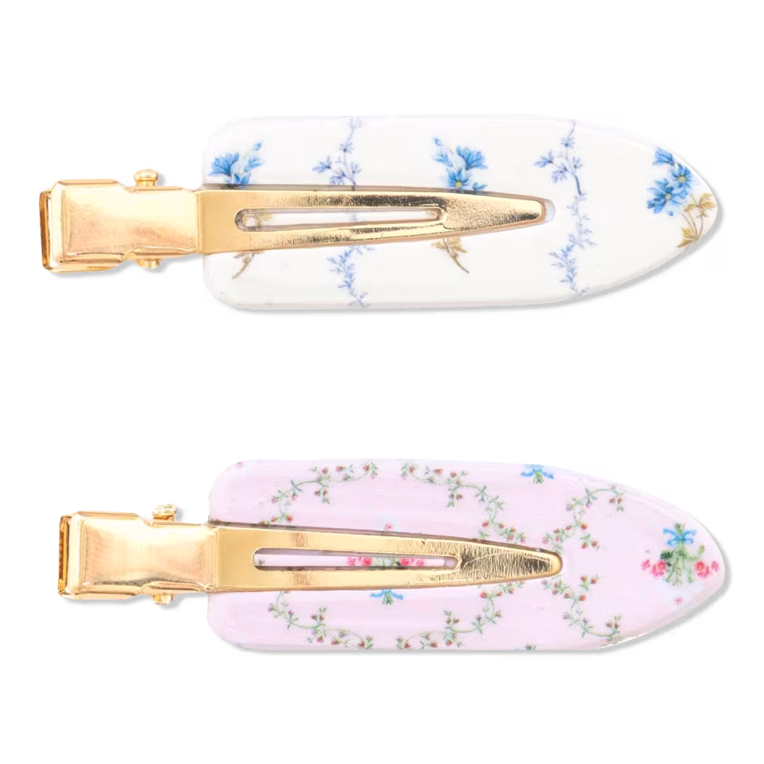 Wet Brush  Wet Brush x Hill House Creaseless Clips- Bluebell Waltz/Pink Trellis