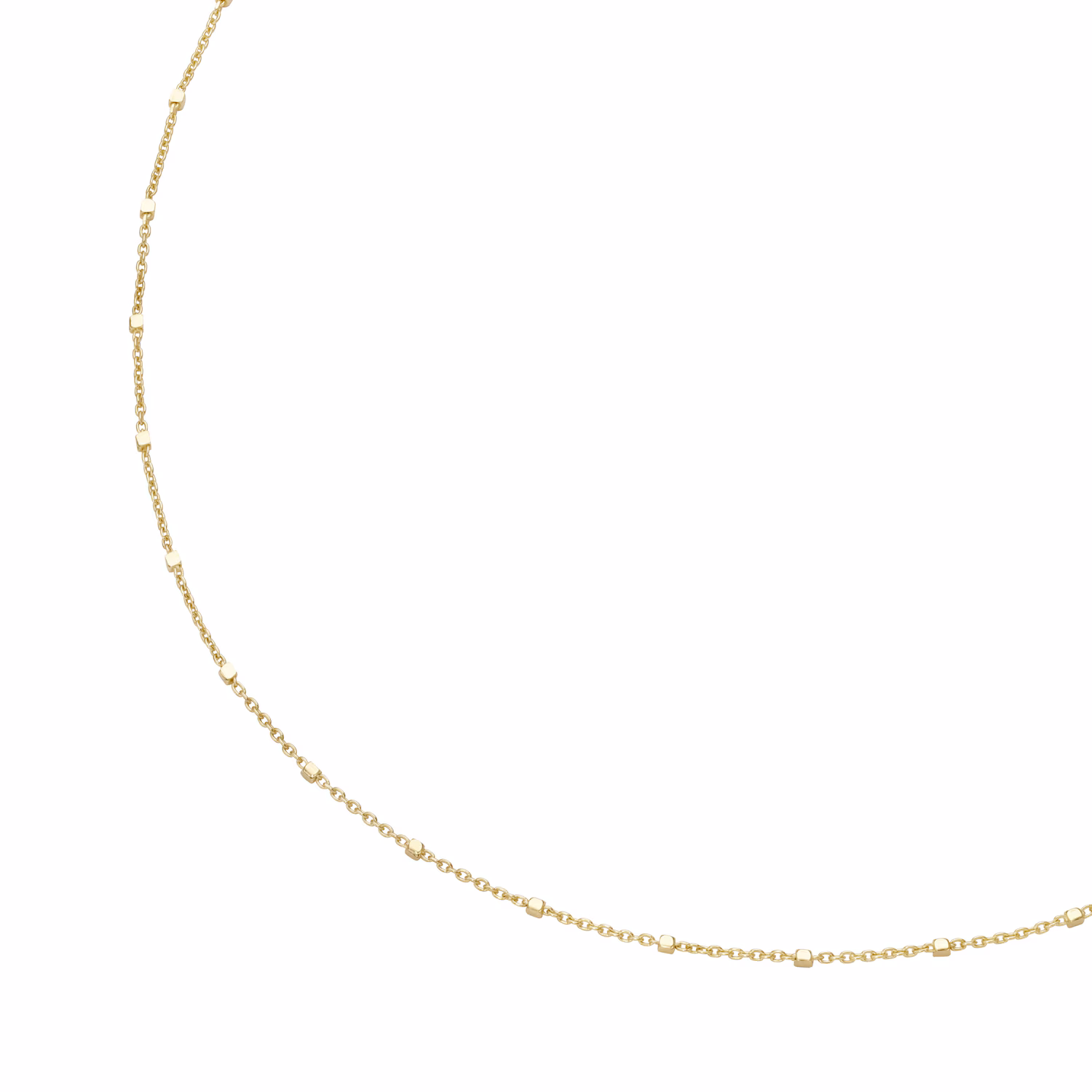 Kette Ankerkette massiv mit würfelförmigen Zwischenteilen, Gold 375