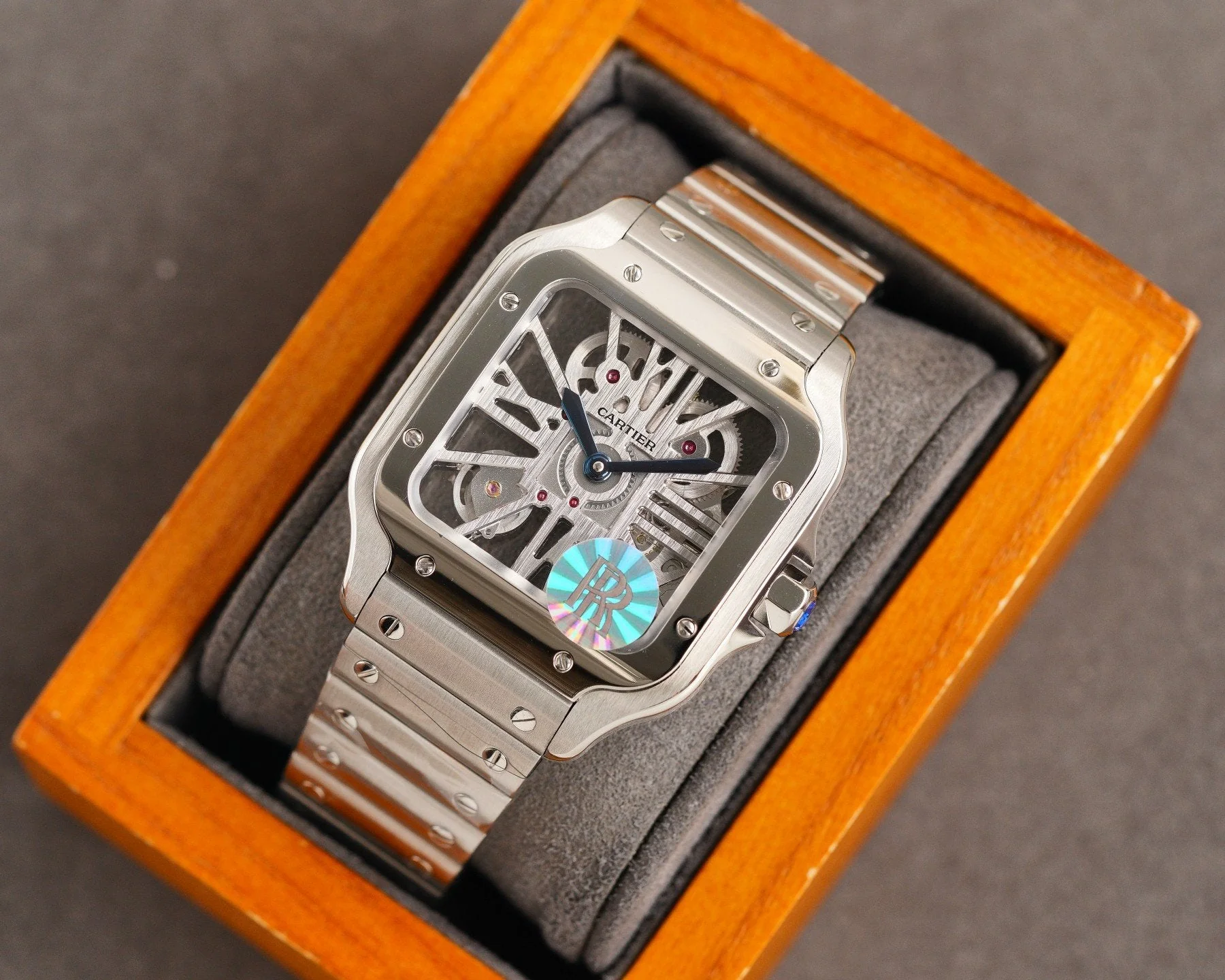Cartier Watch SANTOS DE CARTIE STAINLES STEEL SKELETON DIAL
