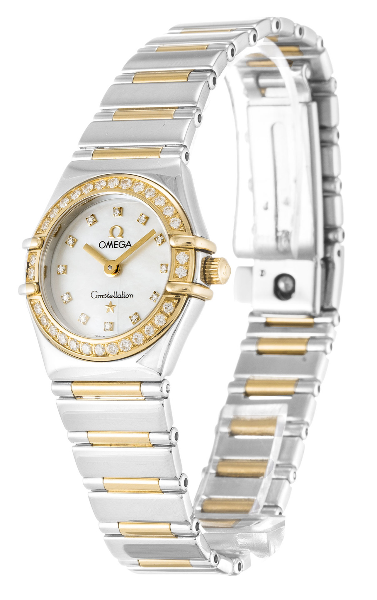 Replica Omega My Choice Mini Yellow Gold Case Diamond Markers Lady 1365.75.00 22.5MM