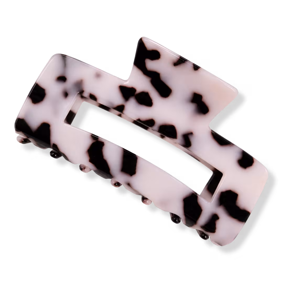 Pink Pewter  Rectangular Acetate Claw Hair Clip