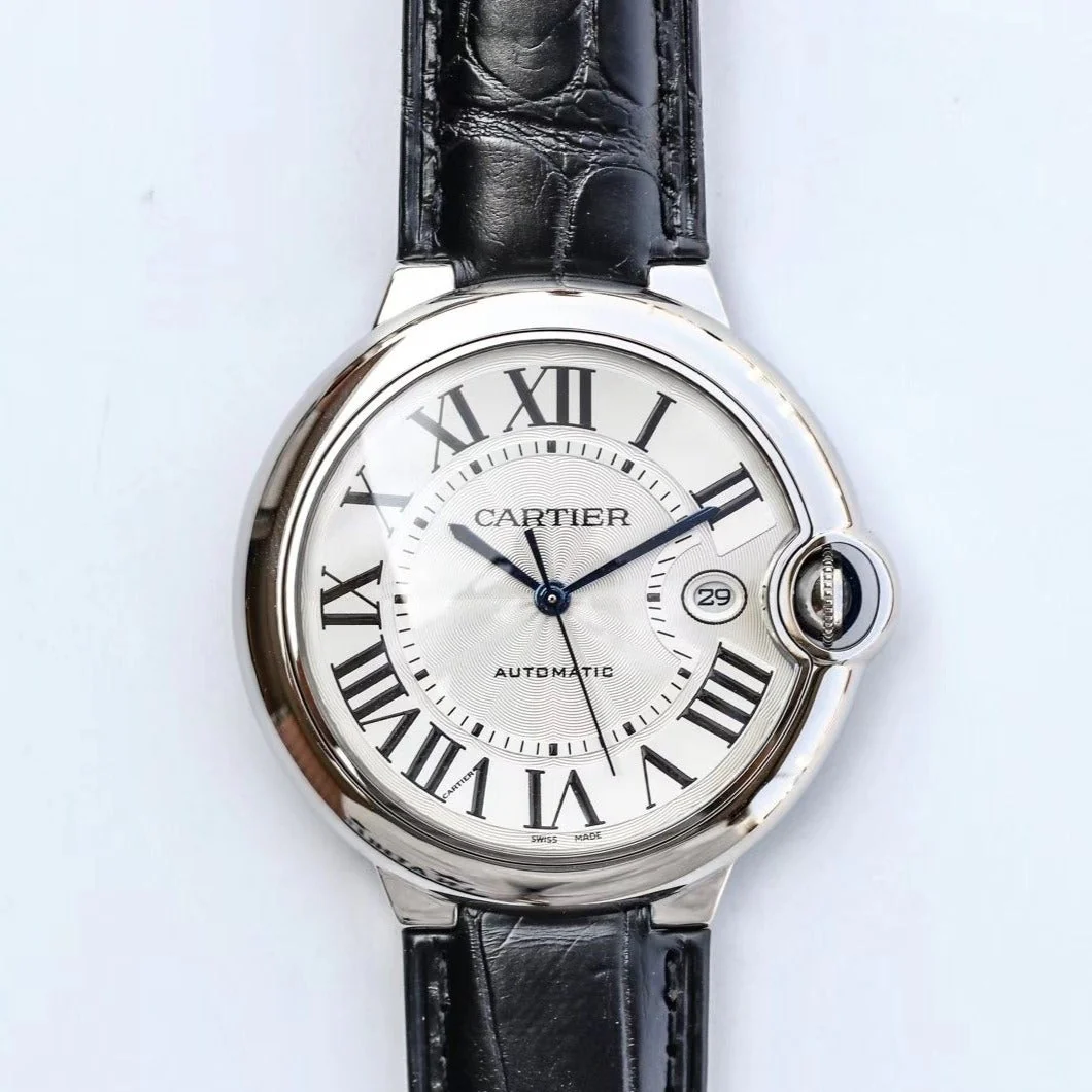 Cartier Watch BALLON BLEU 42MM BLACK LEATHER