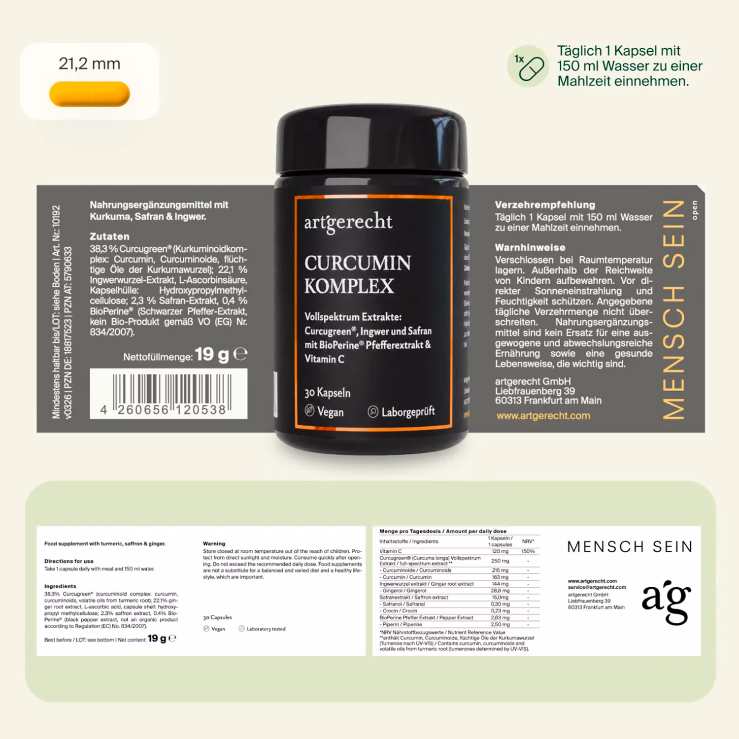 CURCUMIN KOMPLEX - sorgfältig abgestimmter Pflanzenstoffkomplex mit Curcumin