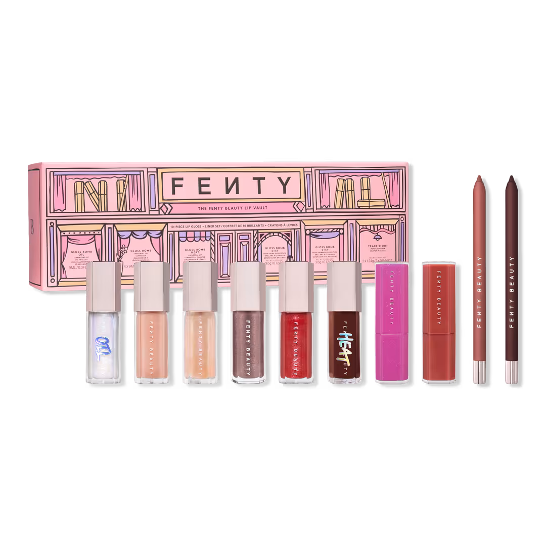 FENTY BEAUTY by Rihanna  The Fenty Beauty Lip Vault​ 10-Piece Lip Gloss + Liner Set​