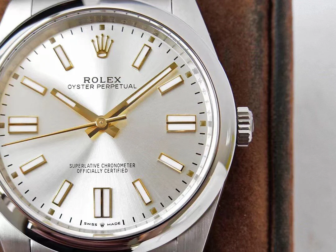 Rolex Watch OYSTER PERPETUAL 41 STAINLESS STEEL GOLD GREY DIAL Watch