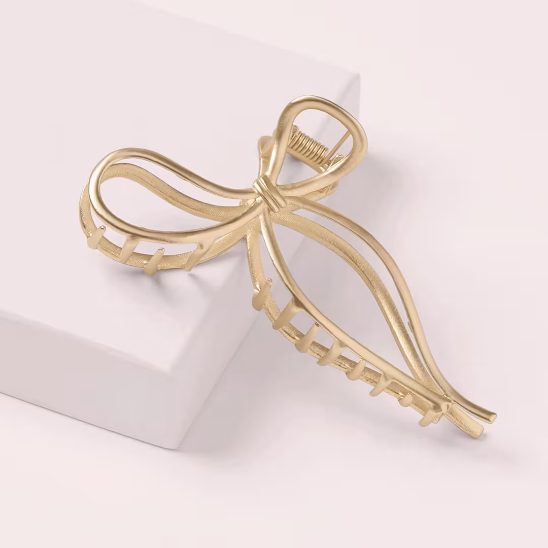 The Hair Edit  Gold Gilded Bow Claw Clip