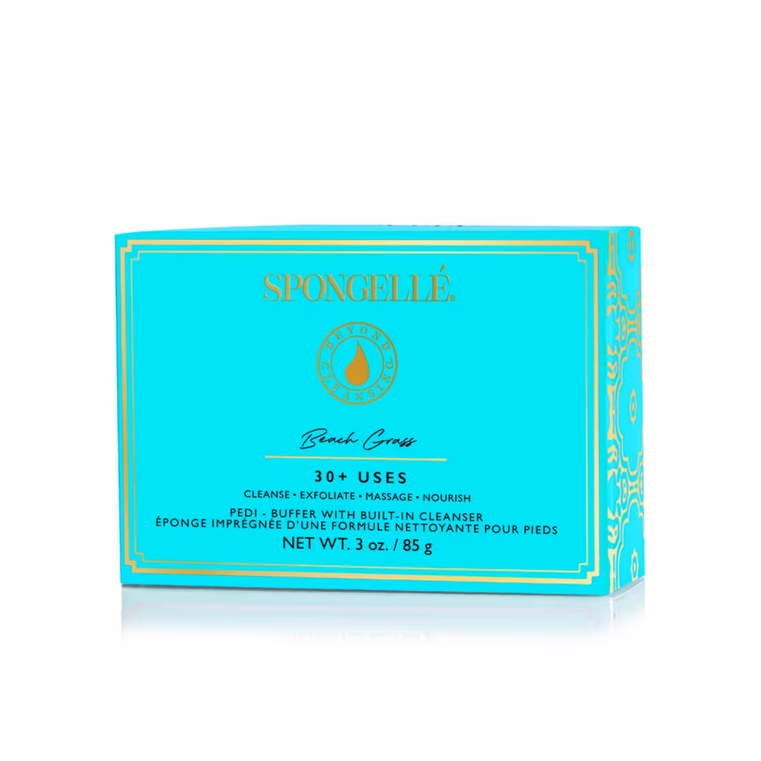 SPONGELLE  Beach Grass Pedi Buffer | Exfoliating Foot Scrub & Cleanser