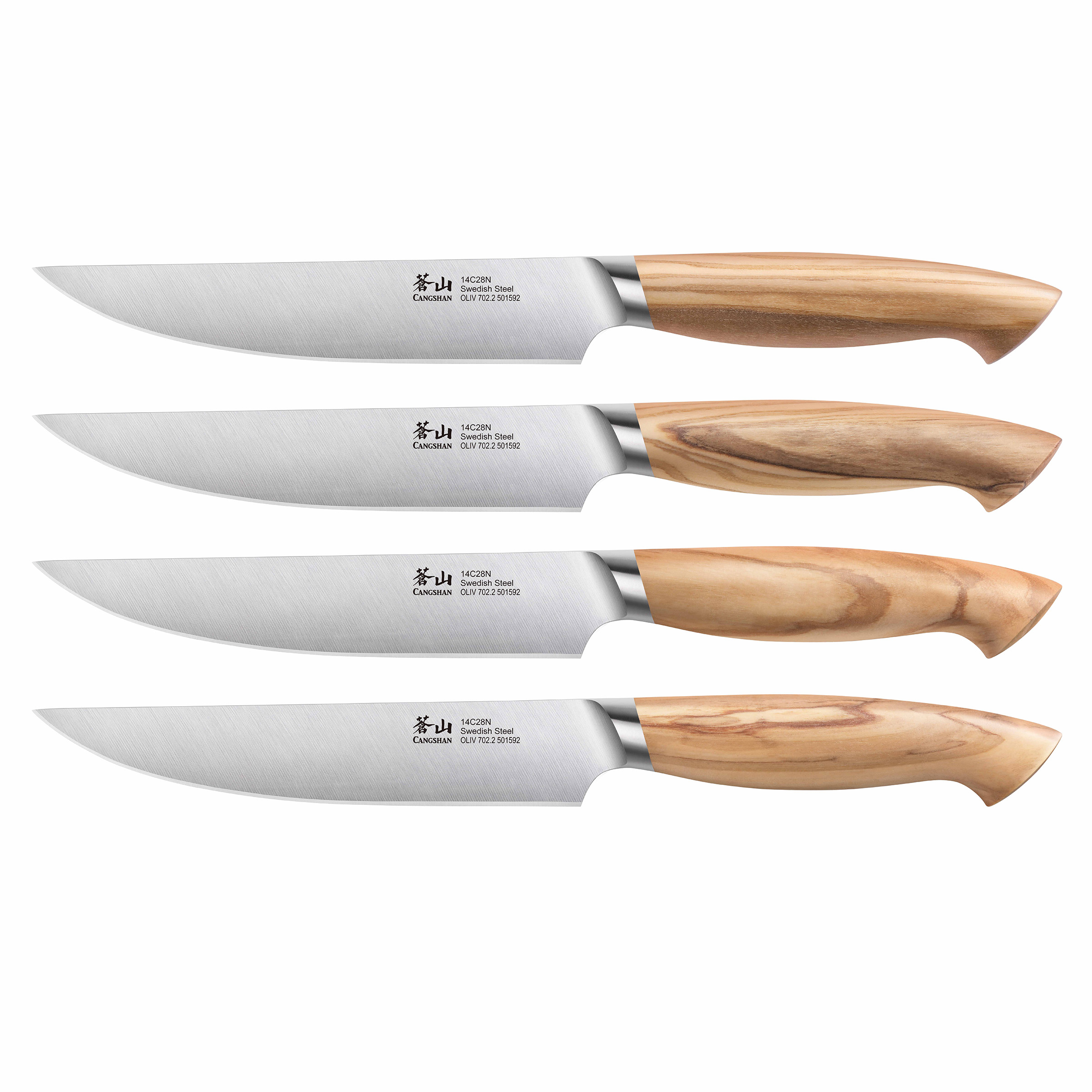 Cangshan Oliv Series Swedish Steel 4-piece Steak Knife Set