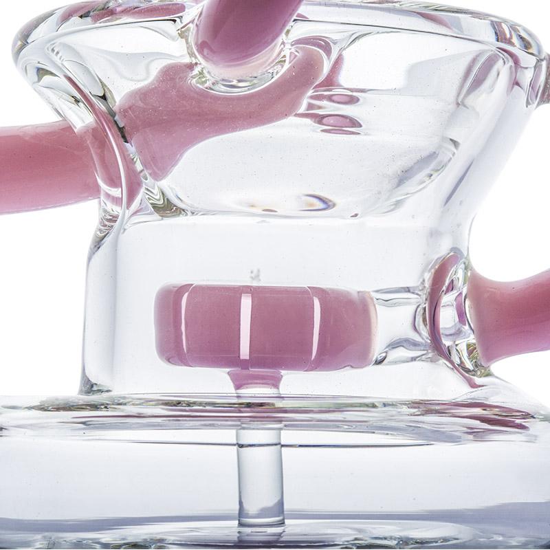 8.5 Pink Recycler Dab Rig w/ Showerhead Prec