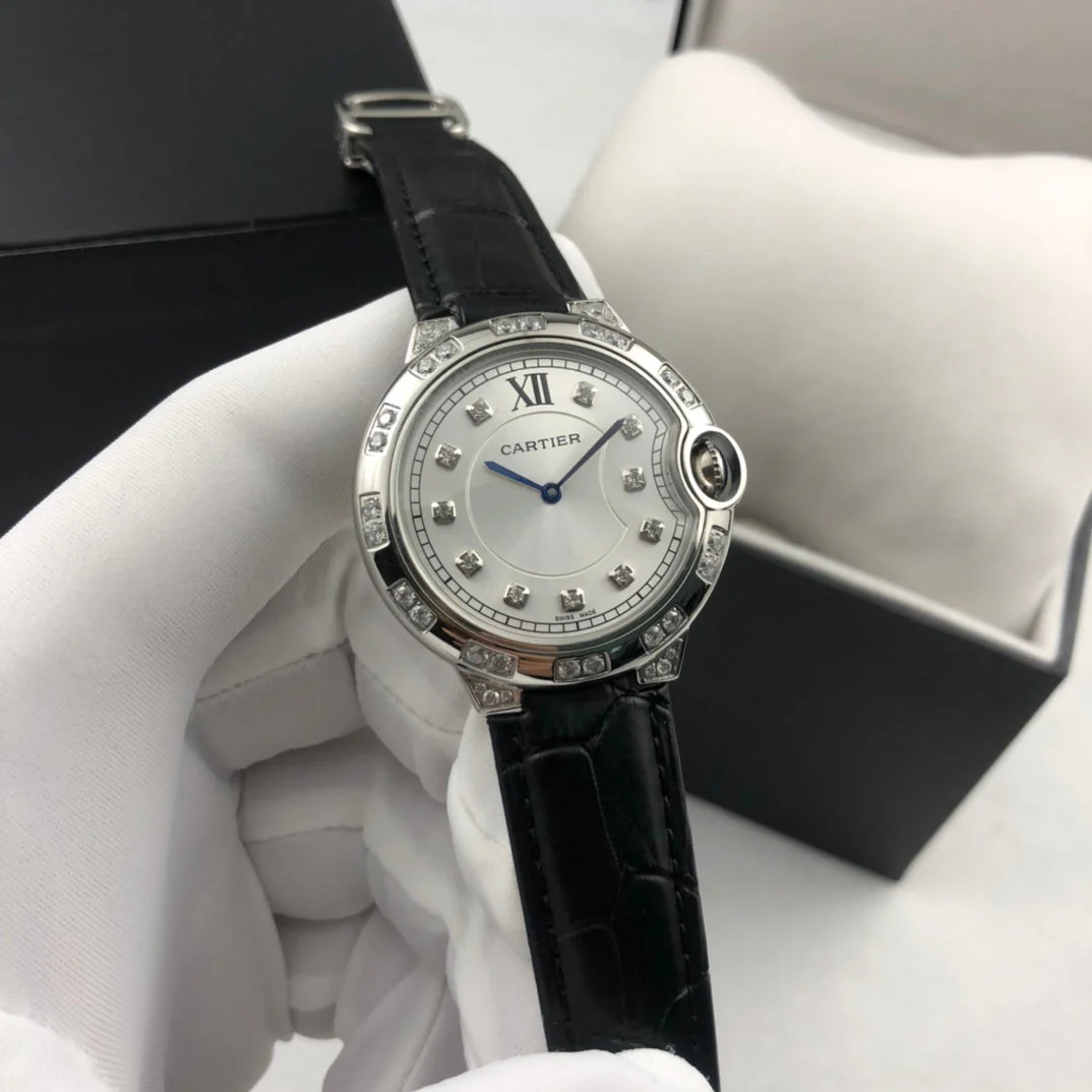 Cartier Watch BALLON BLEU 36MM STEEL CASE DIAMOND NUMERALS