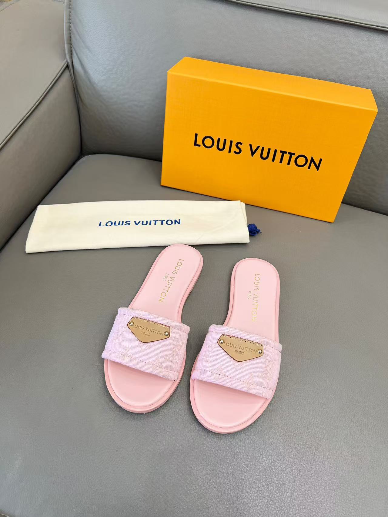 [Eur40] LV Denim Classic Printed Sandals