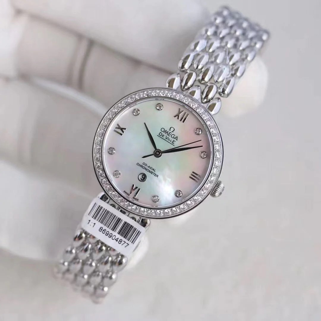 Omega Watch De Ville 32.7mm Diamond Mop Pearl Dial