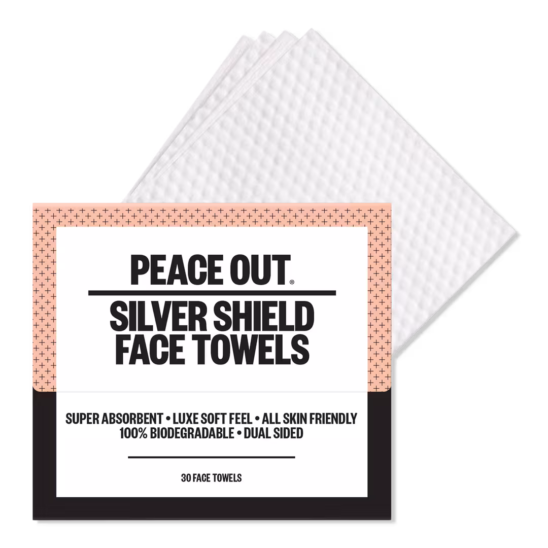 Peace Out  Silver Shield Disposable Face Towels