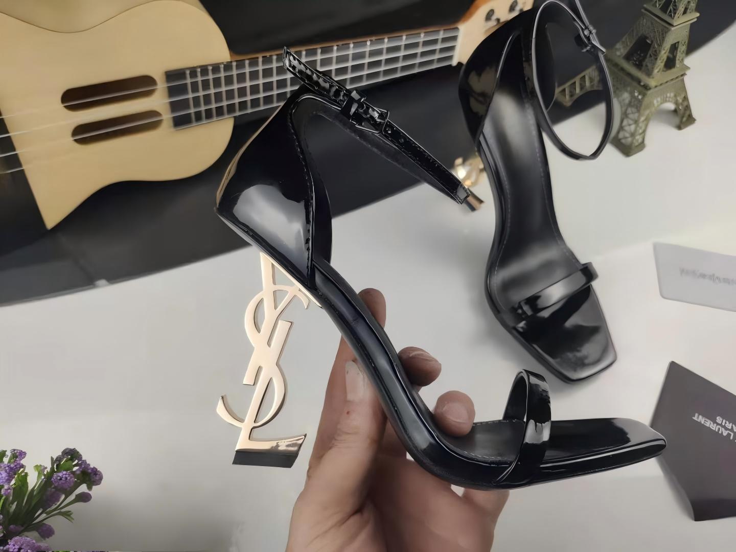 YSL Opyum Slide Sandals Black