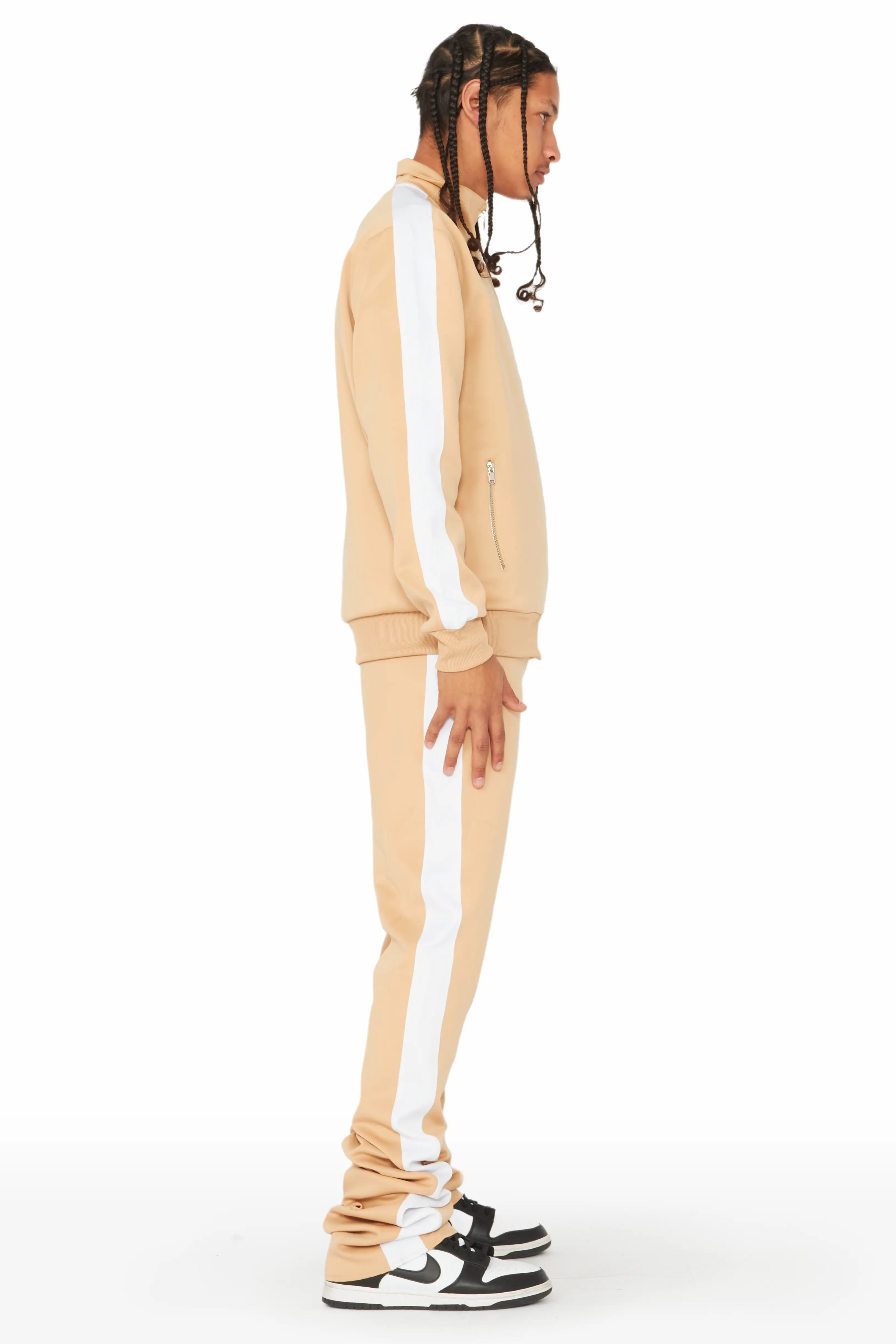 Callie Beige Tricot Super Stacked Track Set