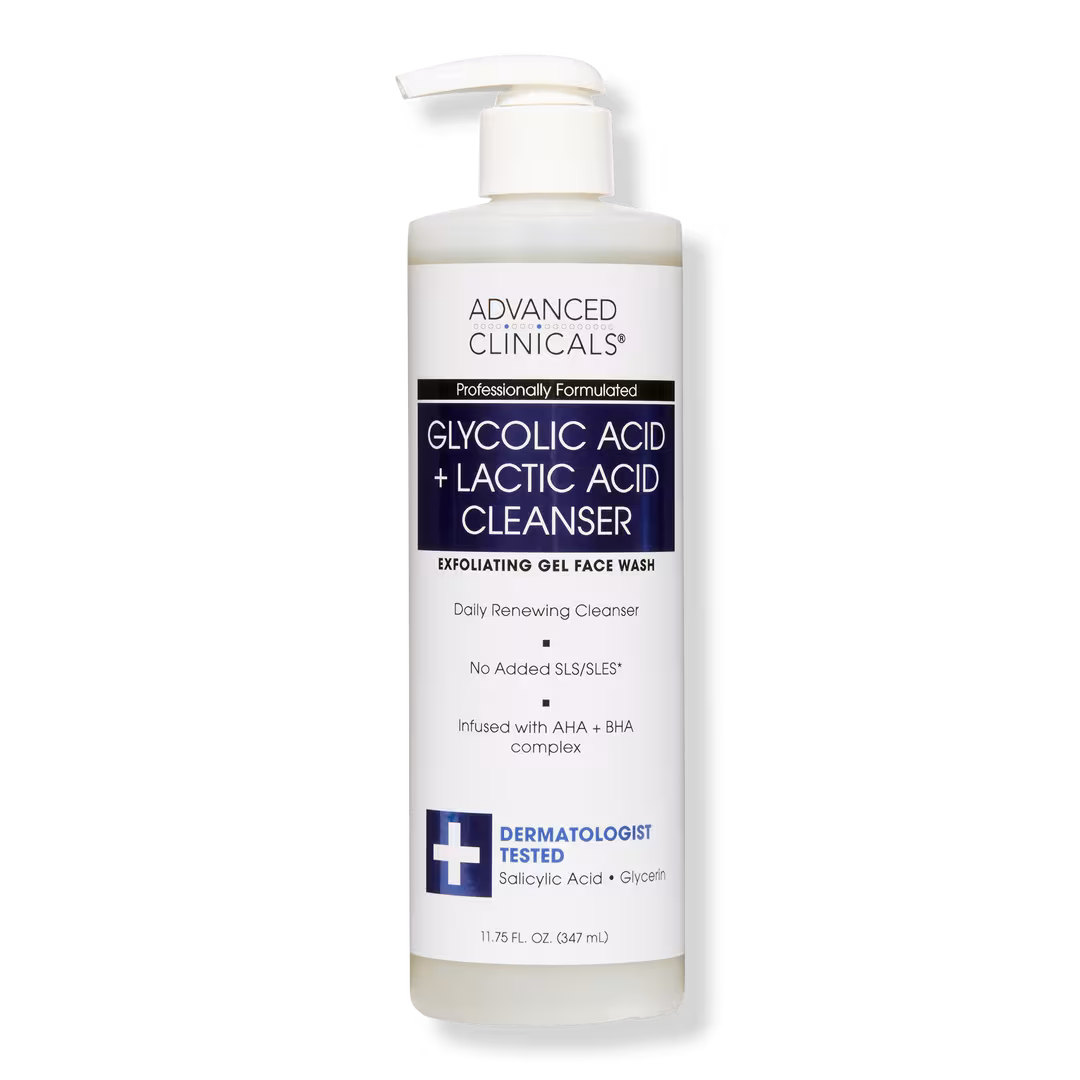 Advanced Clinicals  Glycolic + Lactic Acid Exfoliating Cleanser