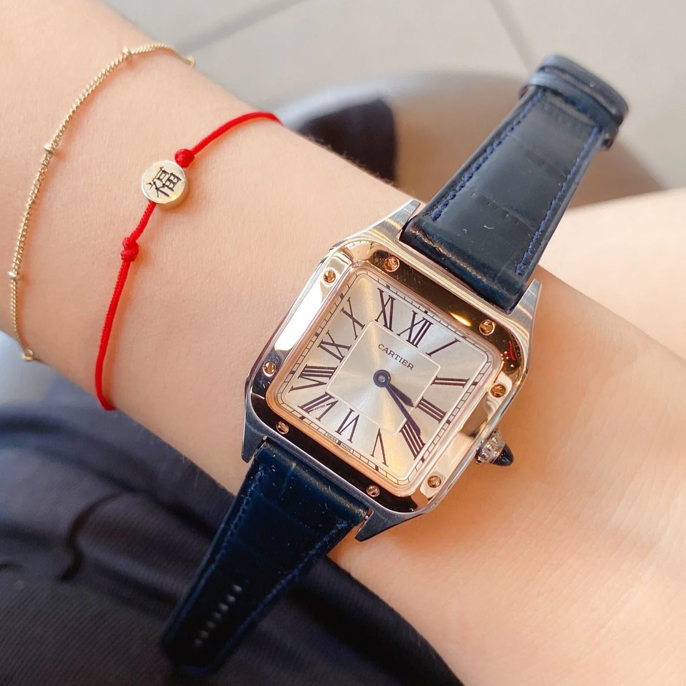 Cartier Watch SANTOS DE CARTIE QUARTZ 28MM ROSE GOLD STEEL