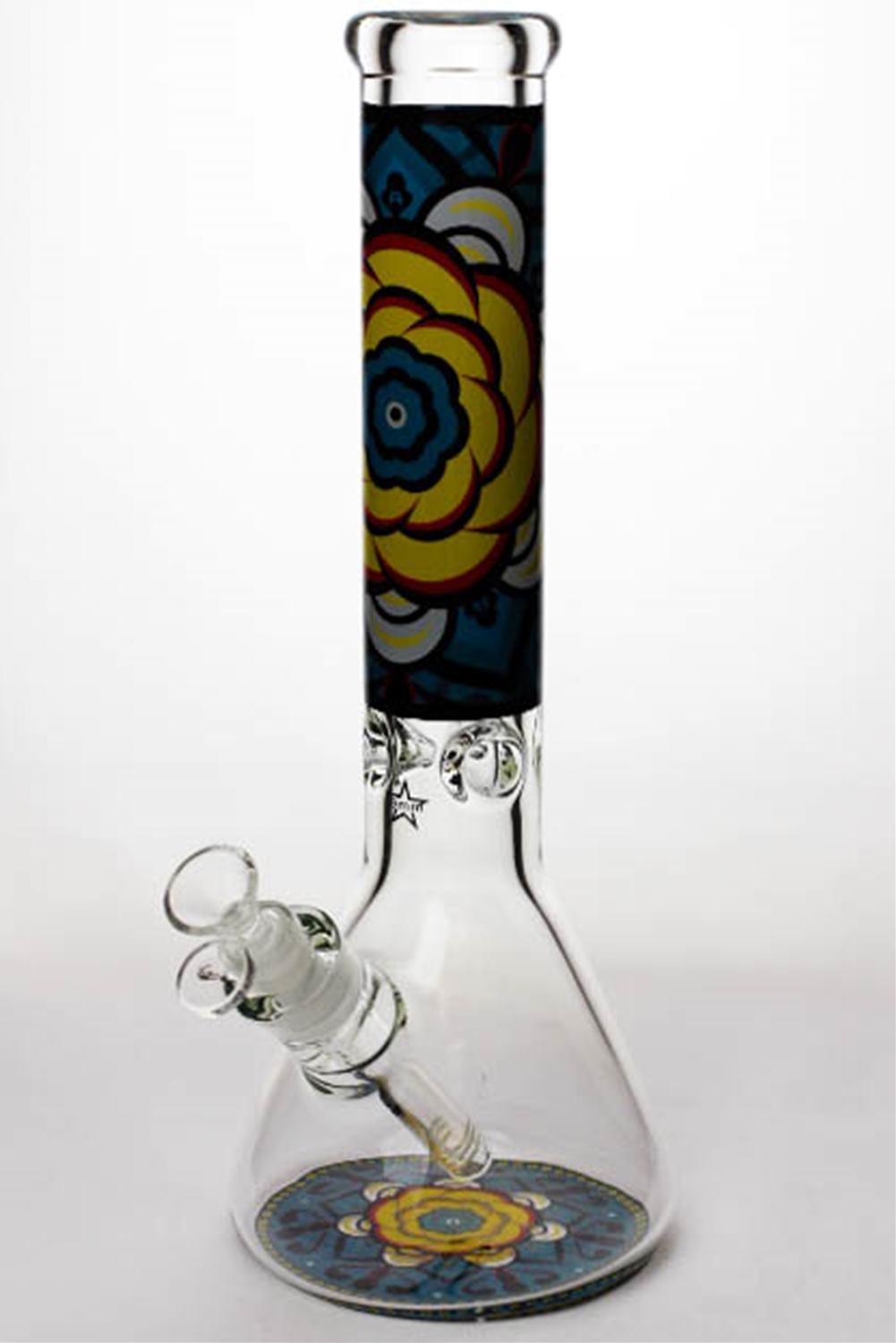 14 geometric design heavy glass beaker water bong