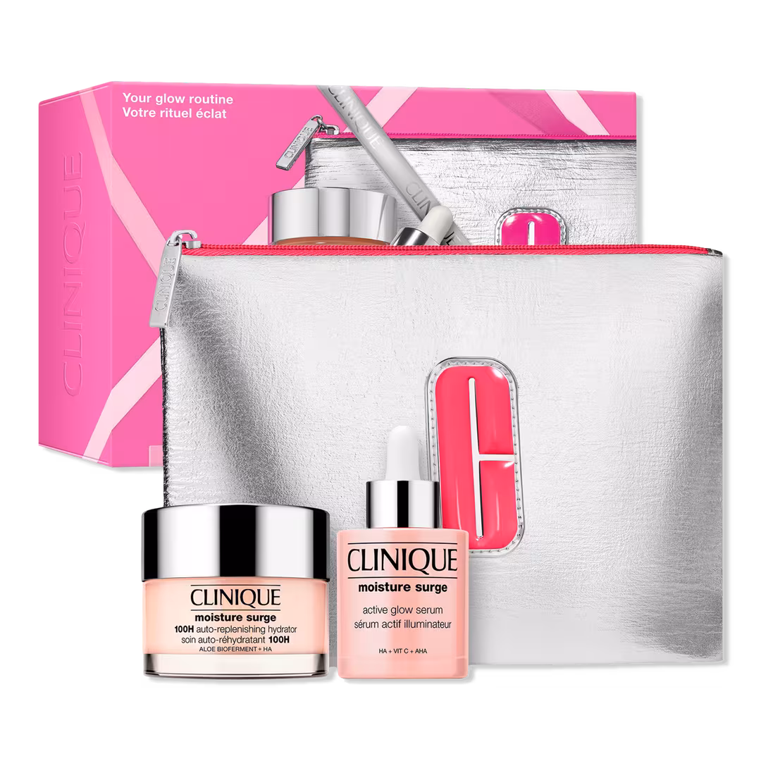 Clinique  3 Piece Your Glow Routine: Moisture Surge Moisturizer and Serum Holiday Set