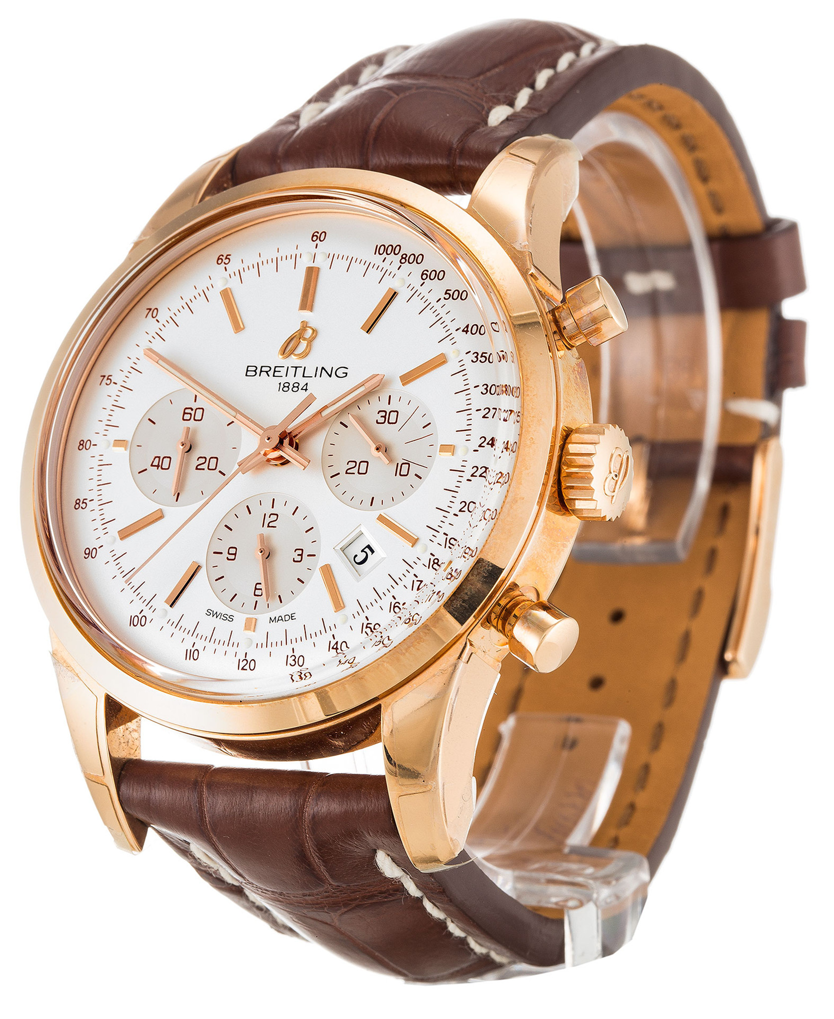Replica Breitling Transocean Chronograph White Dial Stick Markers RB0152