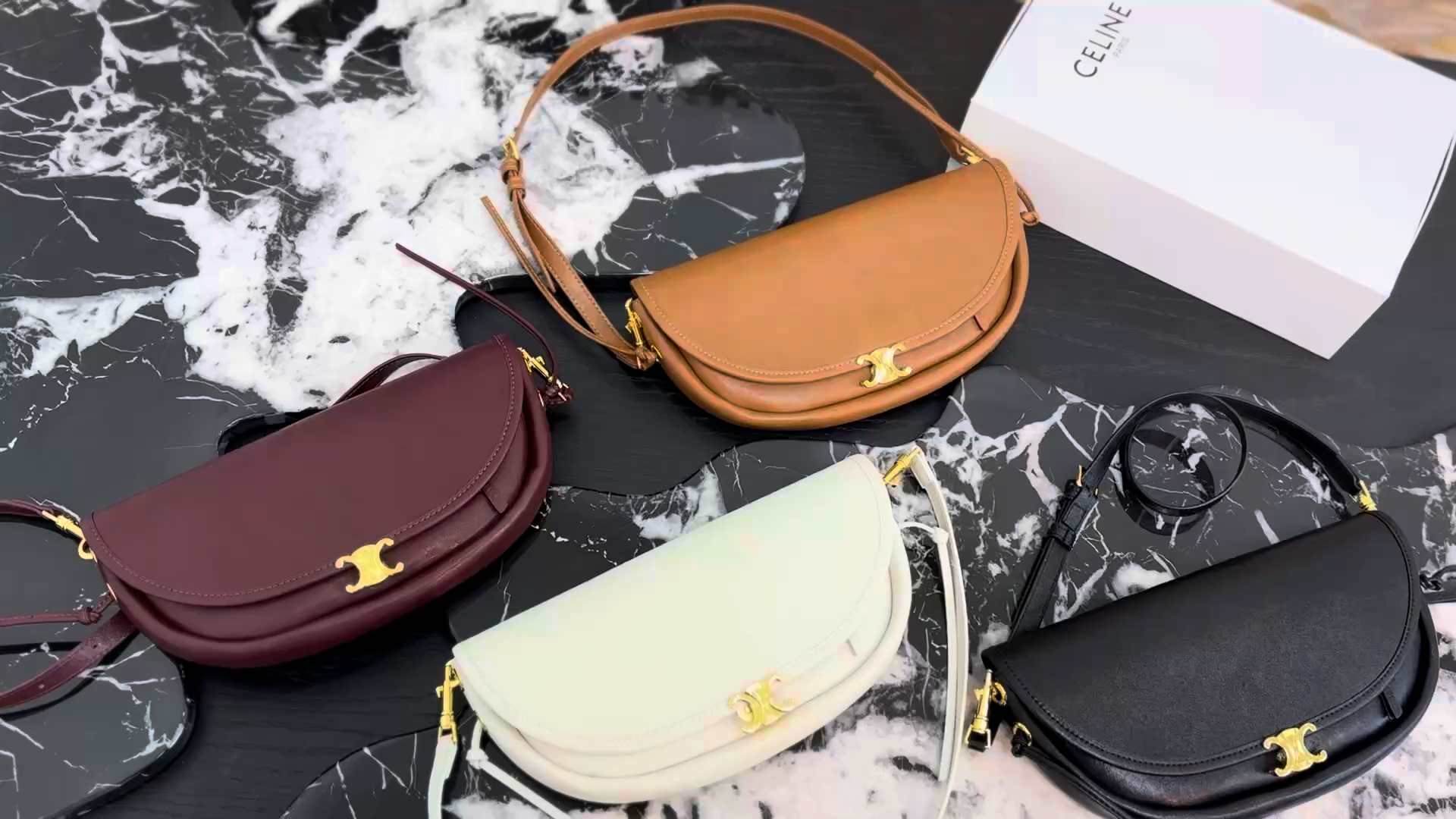 Céline Soft Triomphe Half-Moon Bag