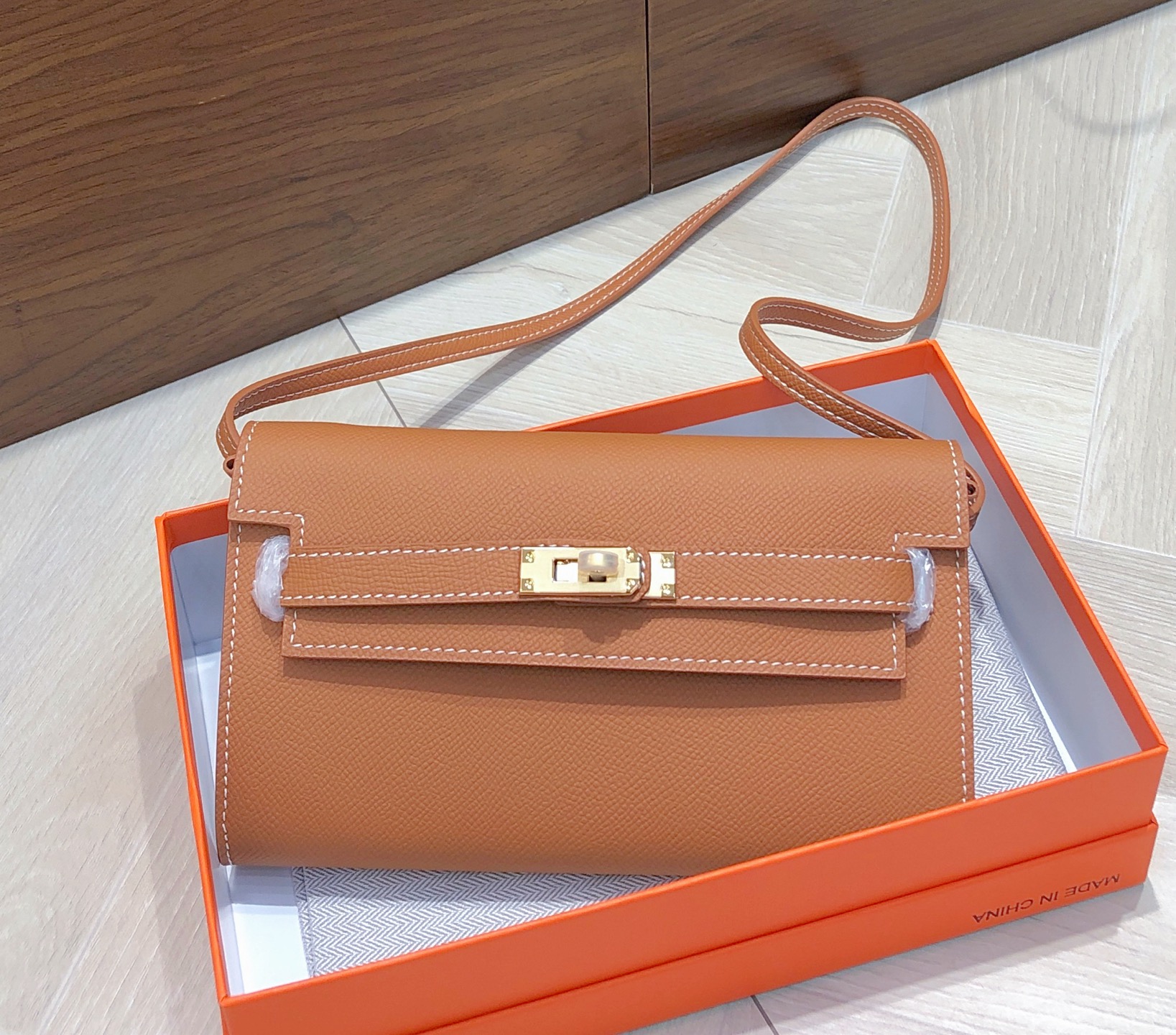 Hermes Kelly Wallet to Go Gold Hardware