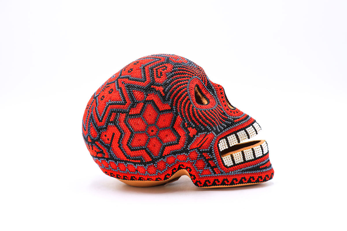 Cráneo Calavera - Obra de Arte Huichol