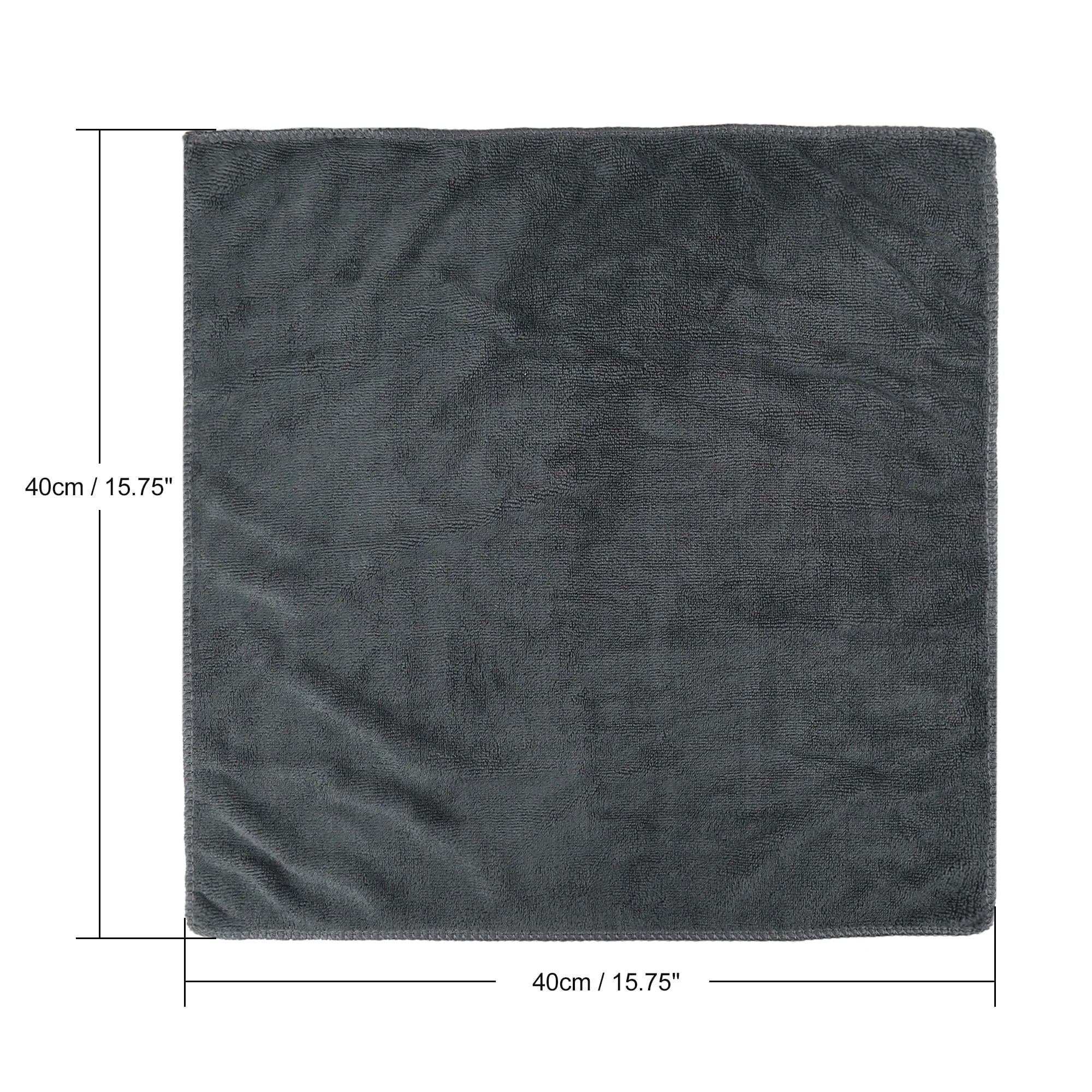 5pcs Gray 300gsm Microfiber Cleaning Cloth Absorbent Car Washing Drying Towel 40 x 40cm