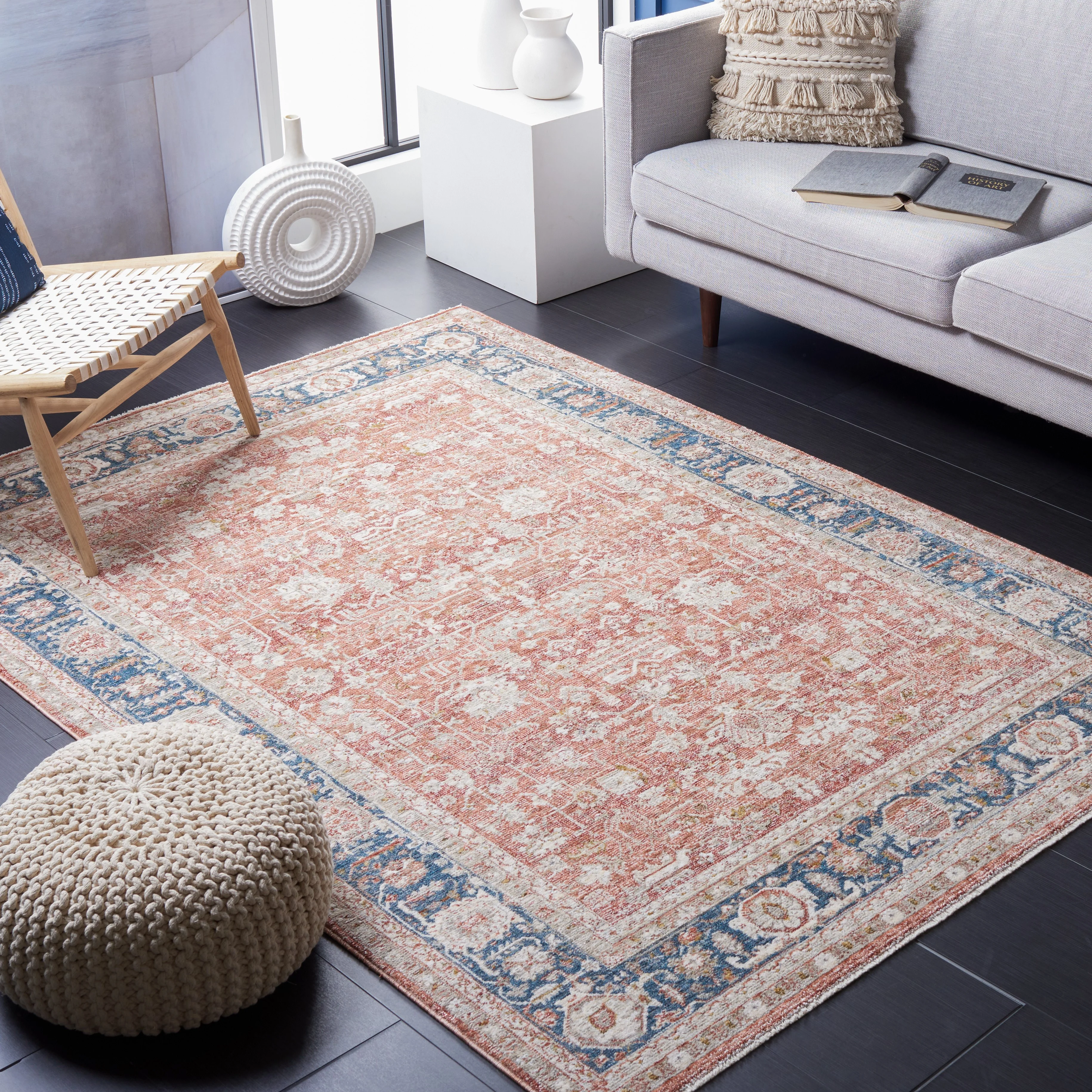 SAFAVIEH Limitee Codie Oriental Area Rug, Rust/Blue, 8' x 10'