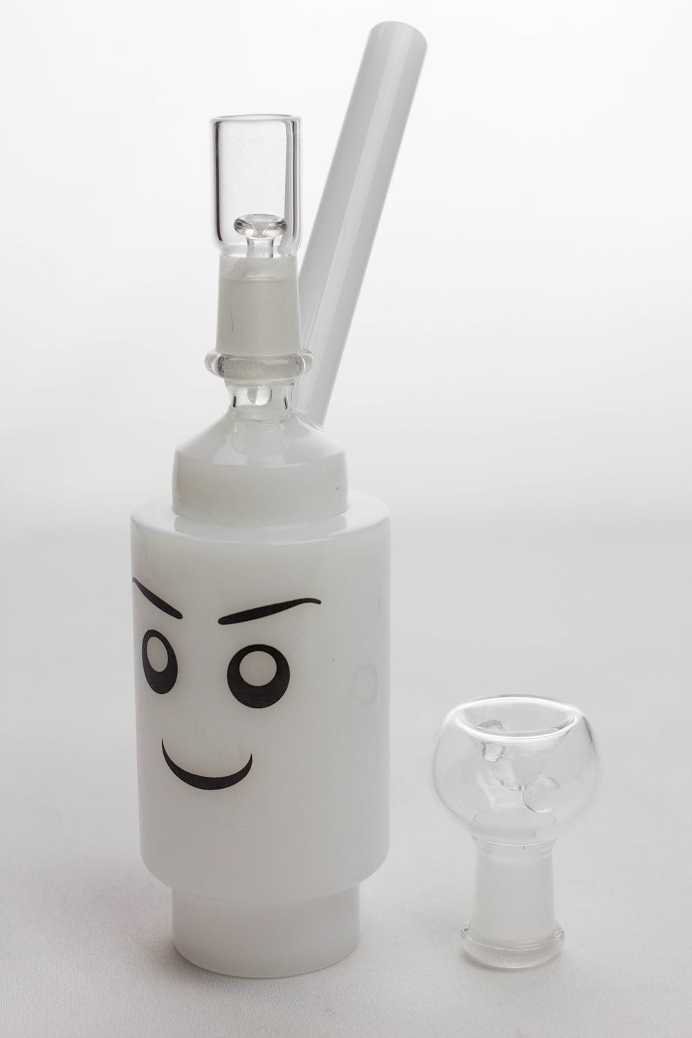 7 Lego head 2-in-1 glass water bubbler