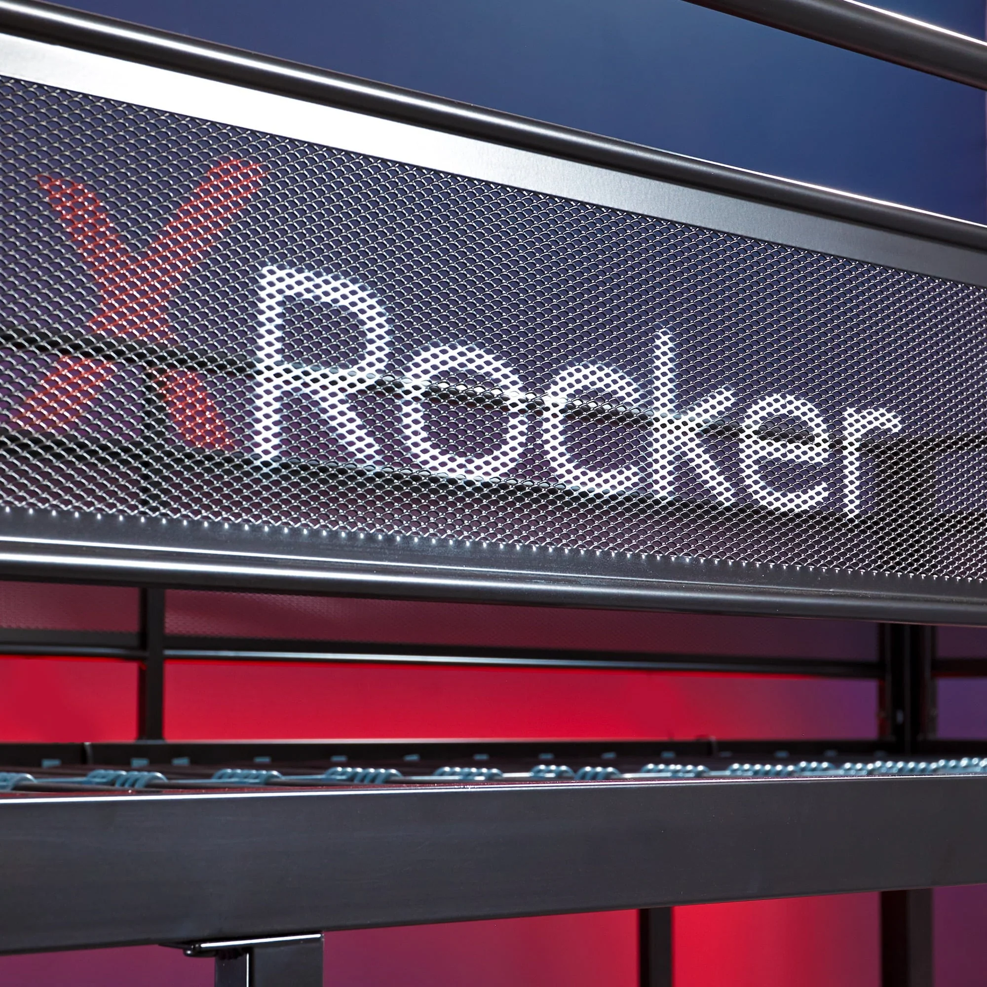 X Rocker Fortress Gaming Bunk with Desk and Shelves, Twin, Black/Red, Loft Bed, Children, Teen