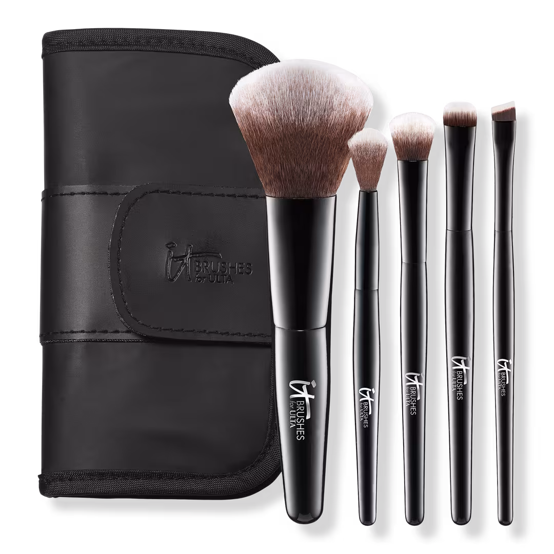 IT Brushes For ULTA  Your Face & Eye Essentials Mini 5 Pc Travel Brush Set