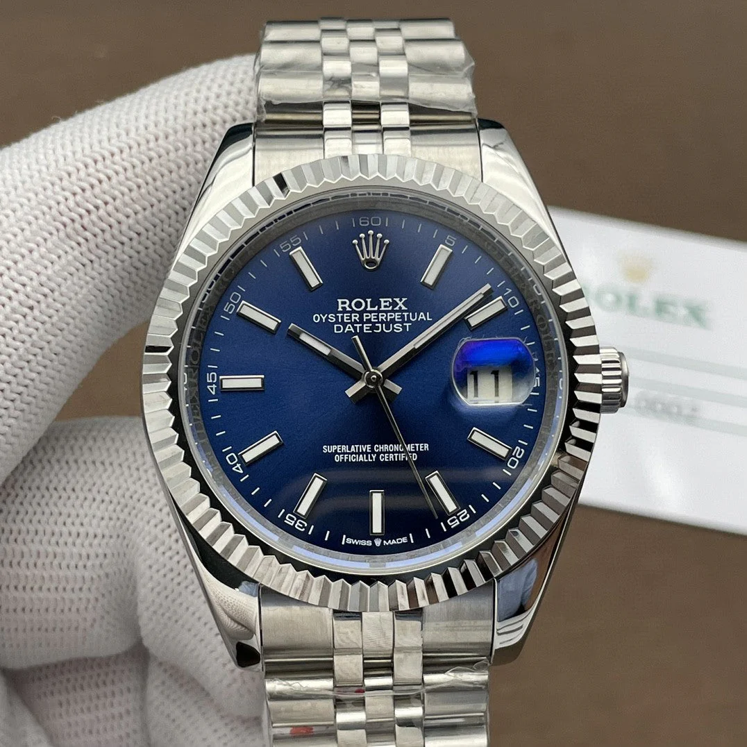 Rolex Watch Datejust 41mm Silver Blue Dial