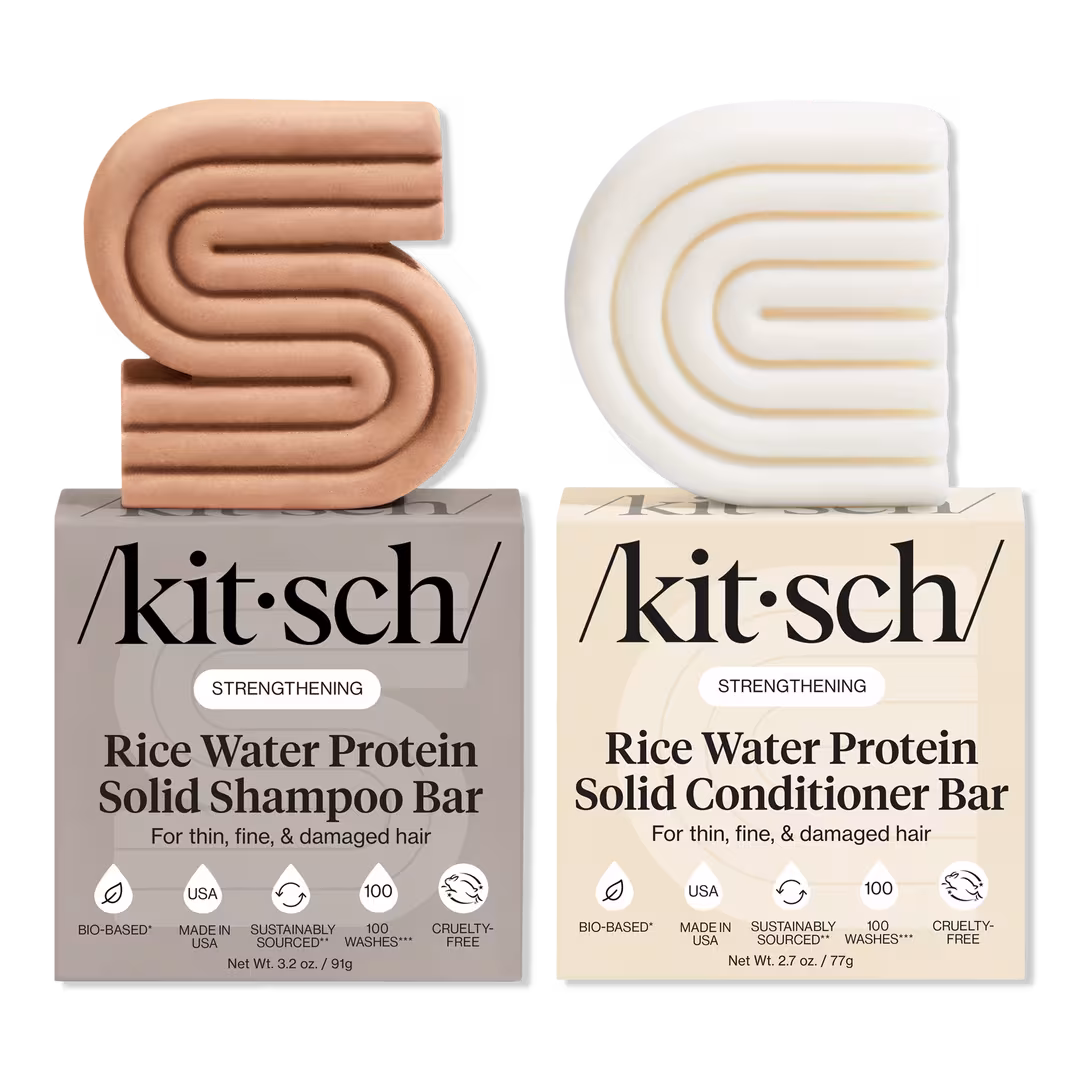 Kitsch  Rice Water Protein Strengthing Shampoo + Conditioner Combo