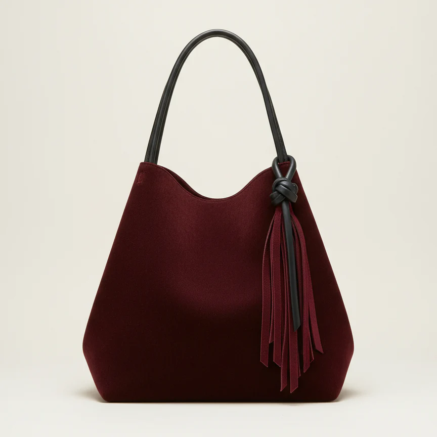 Oxblood Felt Tote