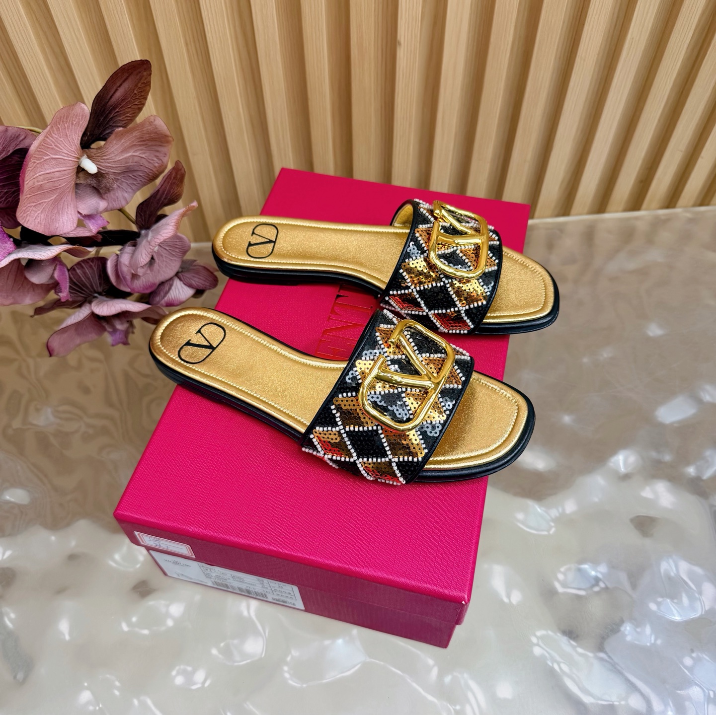 Valentino Women VLogo Slide Sandals