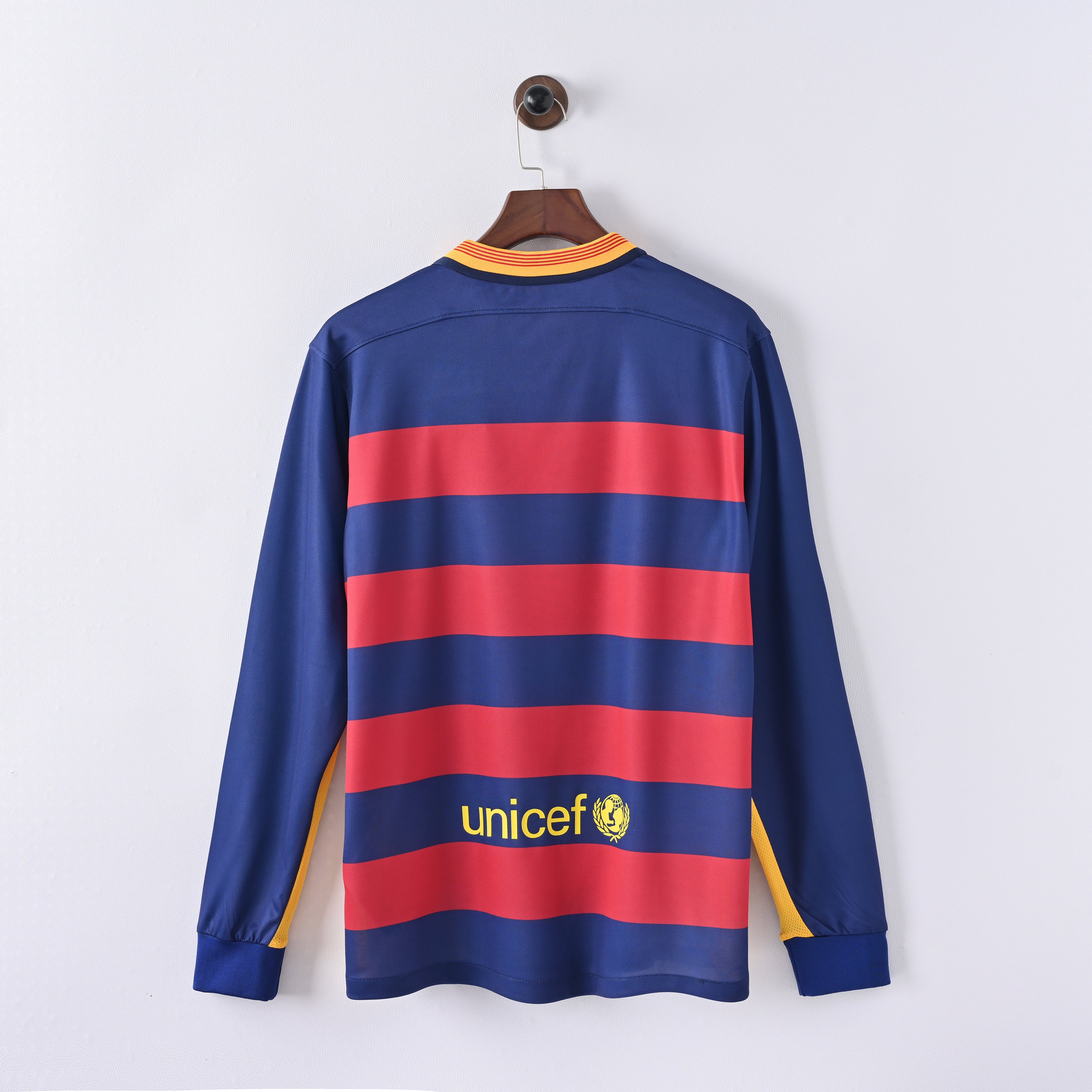 Barcelona Long Sleeve Retro Vintage Home Vintage Jersey Men 2015-2016