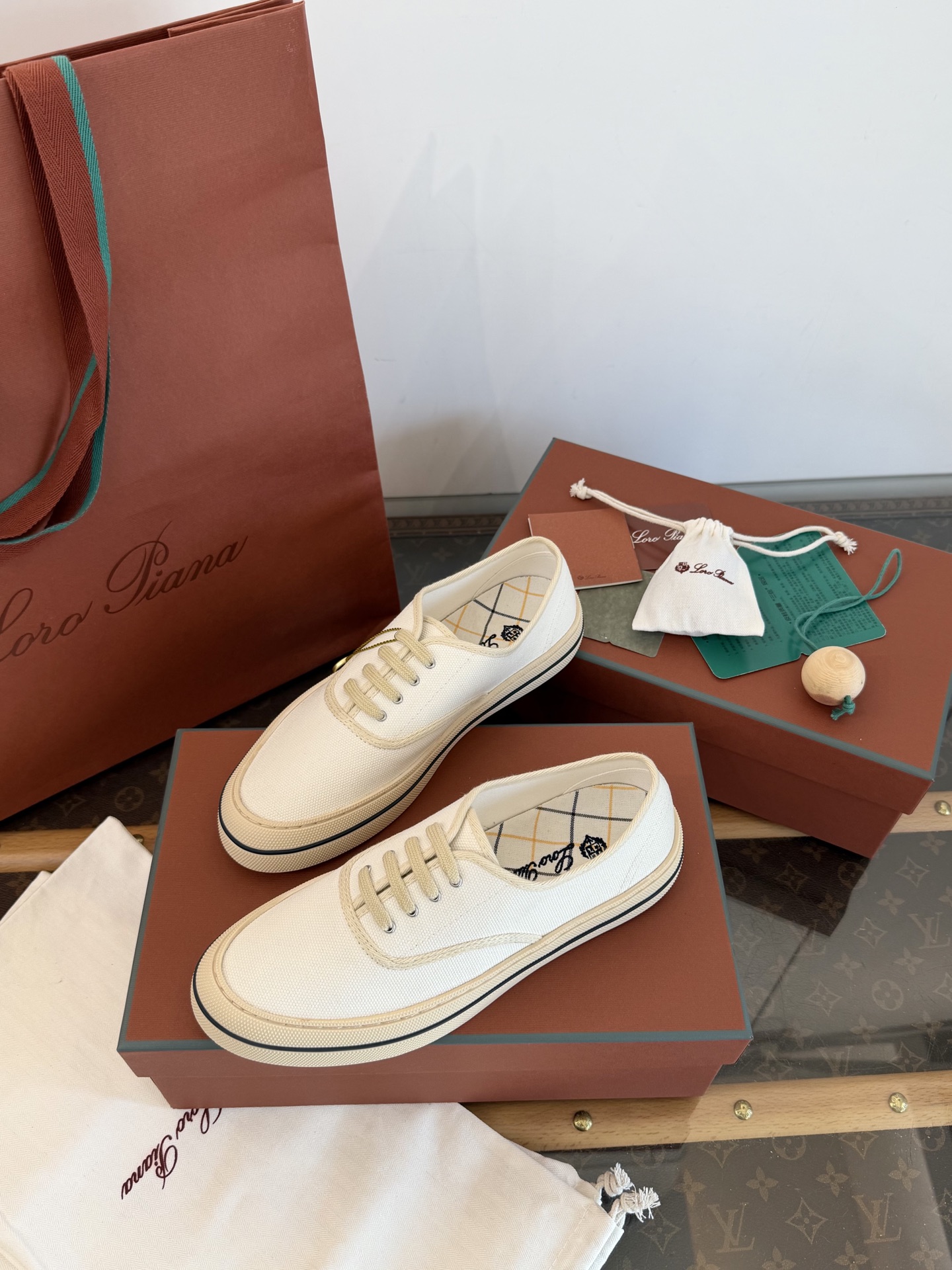 Loro Piana 2026 Early Spring Nantucket Walk Canvas Shoes White