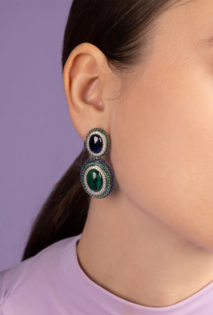 Orecchini bold verdi e blu