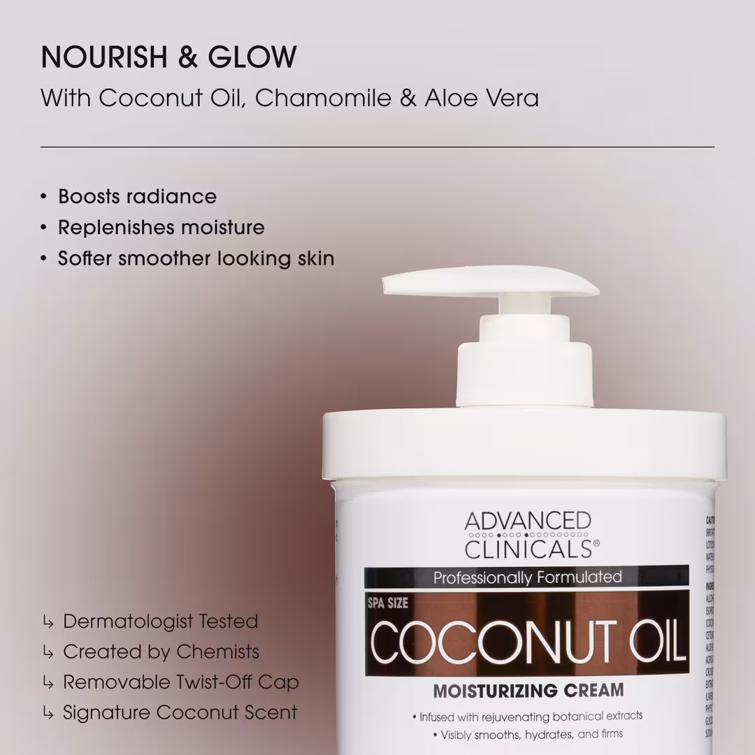 Advanced Clinicals  Coconut Oil Moisturizing Dry Skin Body Cream