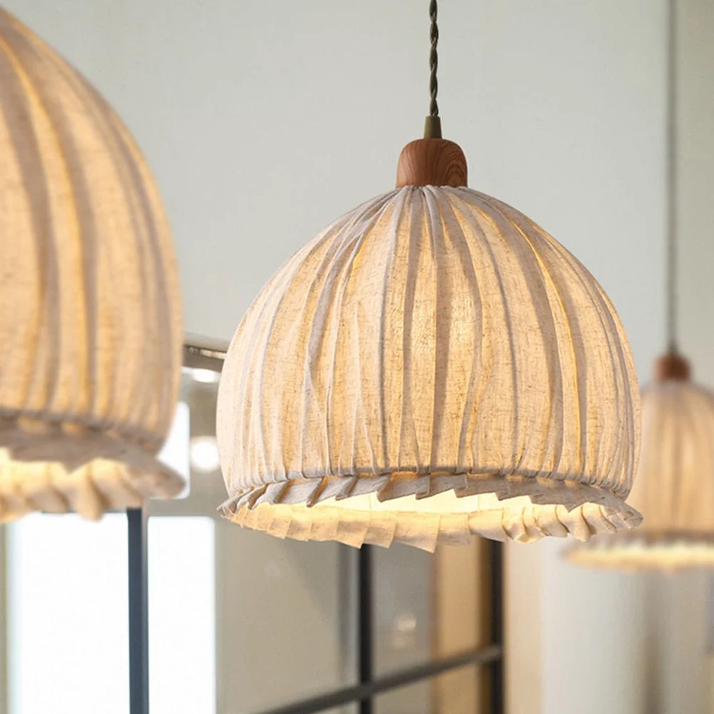 Arturesthome American Pastoral Style Linen Cotton pendant light