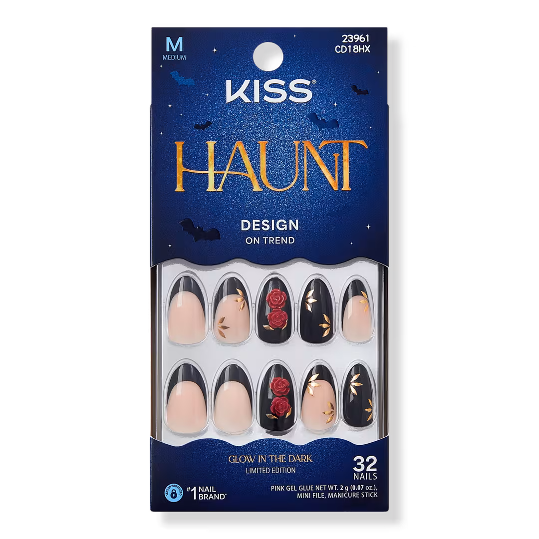 Kiss  Core Design Medium Almond Press On Nails, Drop Dead Gorgeous