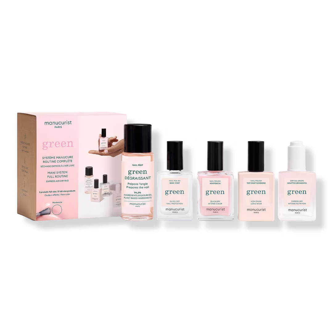 Manucurist  Green Non-Toxic Quick Dry Nail Polish Routine with Gel-Like Finish