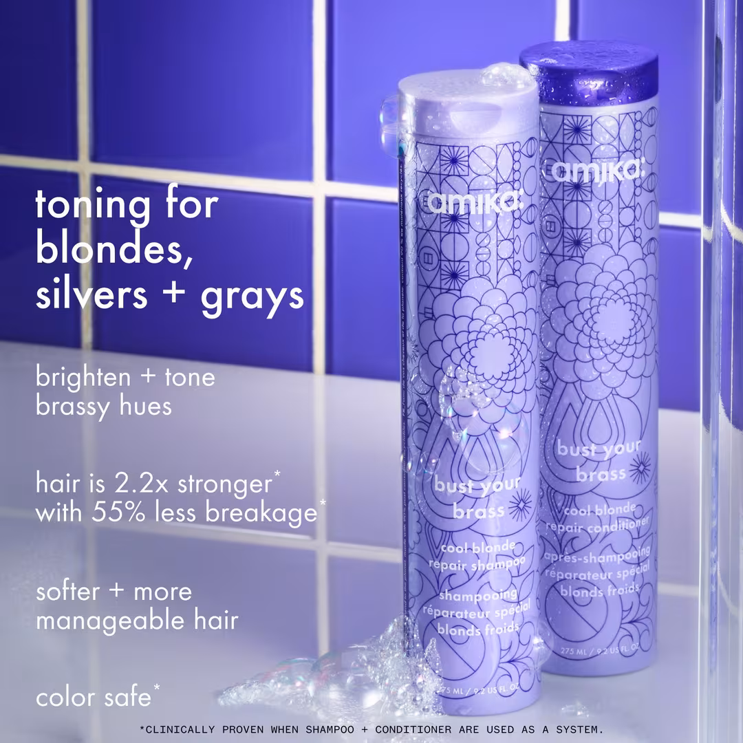 amika  Bust Your Brass Cool Blonde Strength Repair Conditioner