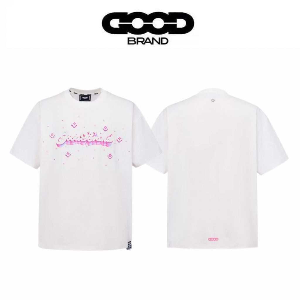 Goodbrand Pink Gradient Script Logo T-Shirt