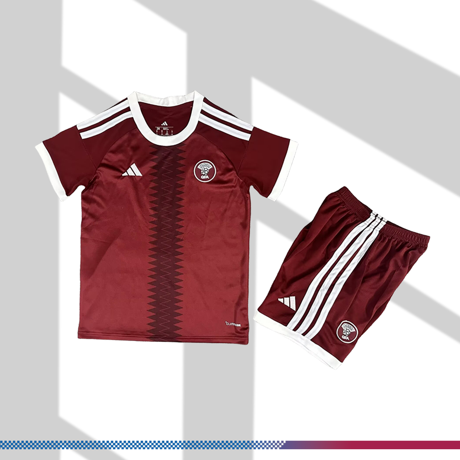 2026 Qatar Home Football Shirt (Kids Kit socks )