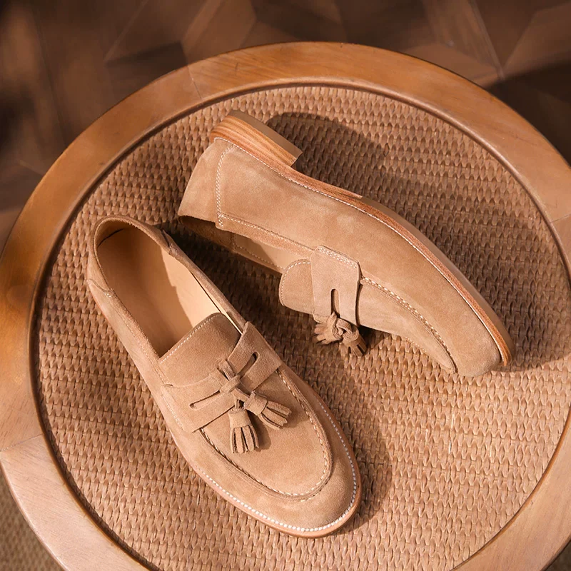 Handmade Goodyear one-pedal heel loafers